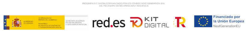 Logos oficiales del Programa Kit Digital, Gobierno de España, Red.es y Unión Europea